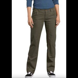 Dickies Duck Double-Front Carpenter Pants for Ladies FD2500RMS Green Size 4R
